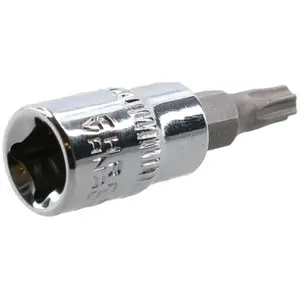 T25 1/4" Drive Tamper Proof Torx Star Bit 37mm Tamper Torx Chrome Vanadium Steel