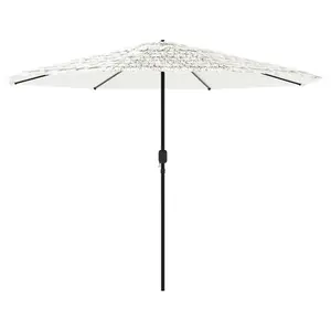 Berkfield Garden Parasol with Steel Pole White 388x388x248 cm