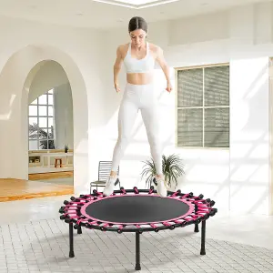 40 Inch Black Pink Round Garden Trampoline Fitness Trampoline for Kids and Adults