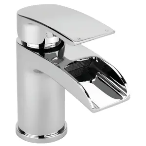 Light Matt Grey 400 Vanity Basin Sink Unit & Chrome Waterfall Basin Tap