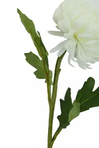 Fiori 84cm Chrysanthemum Stem White Flower Artificial Plant Foliage