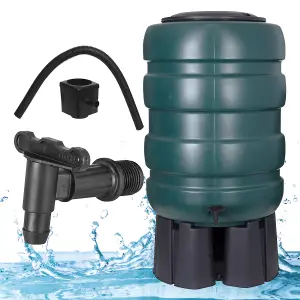 250L XL Water Butt Garden Rain Water Collector Set With Stand Diverter & Tap