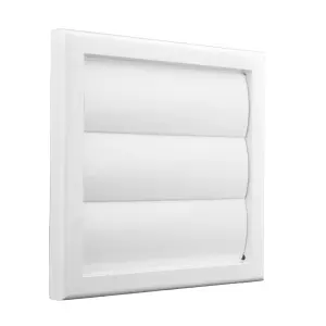 Blauberg Plastic Gravity Shutter Grille with Round Read Spigot - 100mm - White