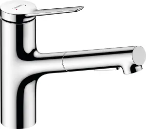 Hansgrohe Zesis M33 Single Lever Kitchen Mixer 150 Pull-Out Spray 2Jet Chrome 74800000