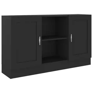 120 Cm Wide Sideboard Black