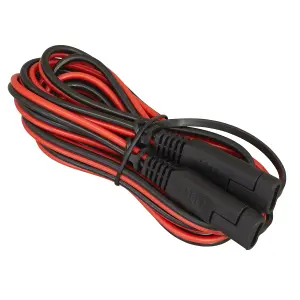 Sealey 12V Battery Charger Extension Cable 3M SAE Connector Plugs Red/Black BCC1