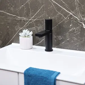 Flode Limingen Mono Basin Mixer Tap Matt Black