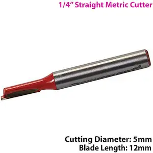 1/4" SHANK 5mm x 12mm Tungsten Carbide Straight Router Bit Worktop Wood Cutter