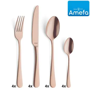 24 piece 18/10 stainless steel cutlery set for 6 people Copper