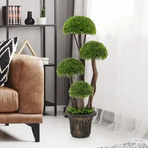 Costway Artificial  Topiary Ball Plant with Rattan Trunk Decor Tree