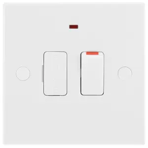 BG White 13A 1 way Raised square profile Screwed Switched Neon indicator Fused connection unit