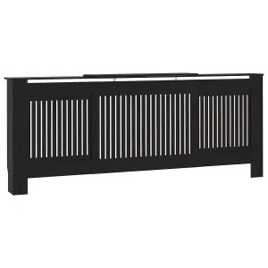 Berkfield MDF Radiator Cover Black 205 cm