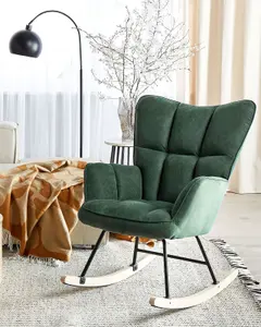 Rocking Chair OULU Fabric Emerald Green