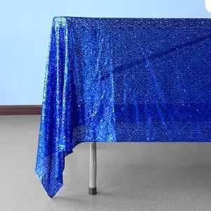 Neel Blue 70" x 70" Square Sequin Tablecloth, Royal Blue