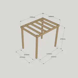 Box Pergola - Wood - L240 x W240 x H270 cm - Light Green