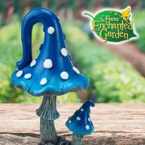 Enchanted Fairy Toadstool Secret Garden Ornament Blue