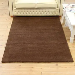 Handmade Plain Wool Modern Easy to clean Rug for Bed Room Living Room and Dining Room-60cm X 120cm