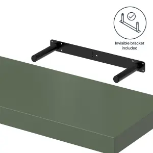 GoodHome Cusko Dark green Rectangular Floating shelf (L)60cm x (D)23.5cm