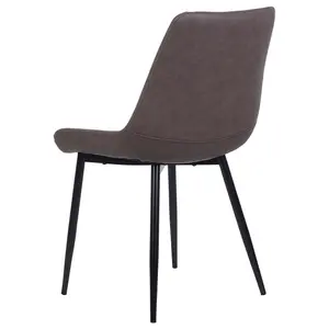 Set of 2 Dining Chairs MELROSE II Faux Leather Dark Brown