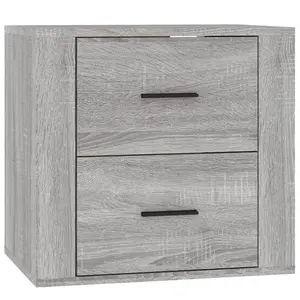 Berkfield Wall-mounted Bedside Cabinet Grey Sonoma 50x36x47 cm