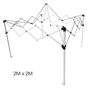 SunDaze Metal Frame for 2m x 2m Pop Up Gazebo Garden Canopy Shelter Replacement only Frame