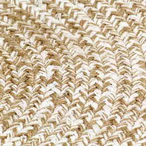 Handmade Rug Jute White and Brown 180 cm