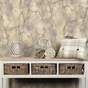 Erismann Concrete Stone Brown Wallpaper Modern Textured Paste The Wall