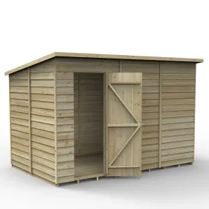 Forest Garden Overlap 10x6 ft Pent Wooden Shed with floor - Assembly service included