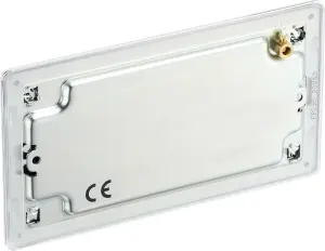 BG Electrical FPC95 Nexus Screwless Flat-Plate Double Blank Plate Polished Chrome