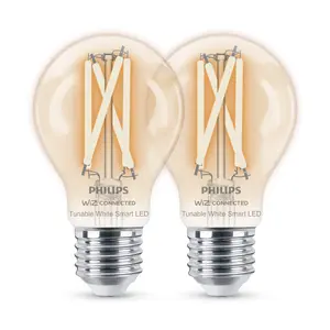 Philips WiZ E27 60W LED Cool white & warm white A60 Non-dimmable Light bulb Pack of 2