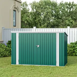 Fishersville 7 Ft. W X 4 Ft. D Metal Bike Shed  Green