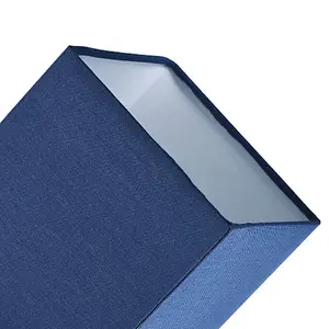 Contemporary and Stylish Midnight Blue Linen Fabric Tall Rectangular Lampshade