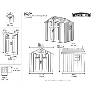 Lifetime 8 Ft. x 7.5 Ft. Outdoor Storage Shed