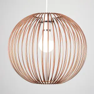 ValueLights Faraday Copper Ceiling Pendant Shade and B22 GLS LED 6W Warm White 3000K Bulb