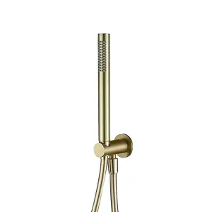 Nes Home Wall Mounted Modern Brushed Gold Brass Shower Handset with Holder Hose