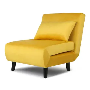 Aurora 1 Seat Sofa Bed  Yellow Velet