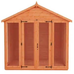 10ft x 10ft (2.95m x 2.95m) Wooden Full Pane Tongue and Groove APEX Summerhouse (12mm T&G Floor + Roof) (10x10) (10 x 10)