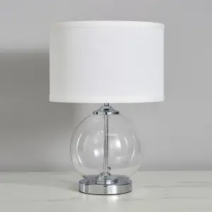 Litecraft Rhonda Chrome 1 Light Small Globe Table Lamp