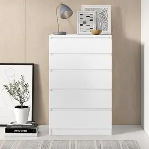 Helen 5 Drawer 70cm W Chest of Drawers White