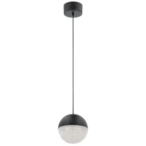 Luminosa Kichler Moonlit Integrated LED Spherical Pendant Ceiling Light Matte Black, 3000K