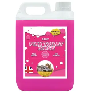 2 x 5L Pink Toilet Rinse Disinfectant Bottles For Caravans, Motorhome & Portable Toilets