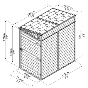 Palram - Canopia Skylight 6x4 ft Pent Dark grey Plastic Shed with floor