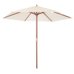 Bentley Garden Large 2.4M Wooden Garden Patio Parasol Shade Umbrella 38Mm Pole