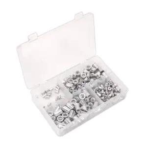 Sealey Threaded Insert Rivet Nut Assortment 200 Pcs M4-M8 Splined Metric AB073TI