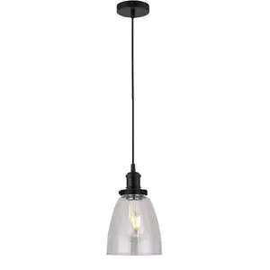 Calista 1 - Light Single Pendant Black / Clear