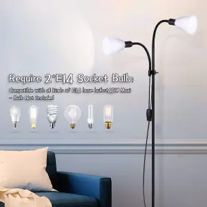 Modern 2 Head Adjustable Standing Reading Floor Lamp Floor Light 180 cm