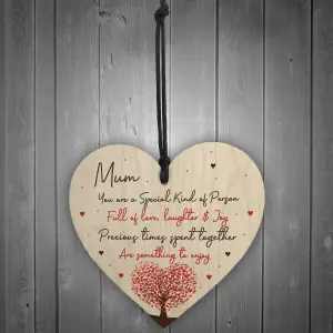 Special Mum Gifts From Son Daughter Birthday Christmas Wood Heart Mum Poem Present