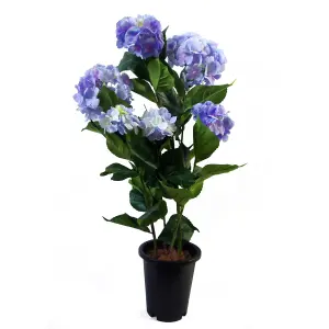 90cm Artificial Hydrangea Plant Blue with 200 Flowers