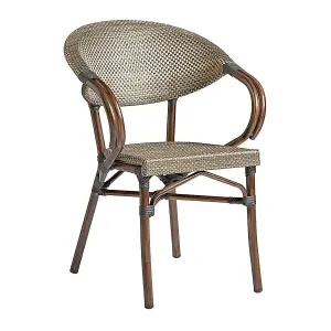 Parlance Stacking Arm Chair - Gold & Black Weave