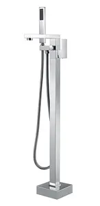 Waterfall Freestanding Silver Chrome Plated Bath Tap With Shower